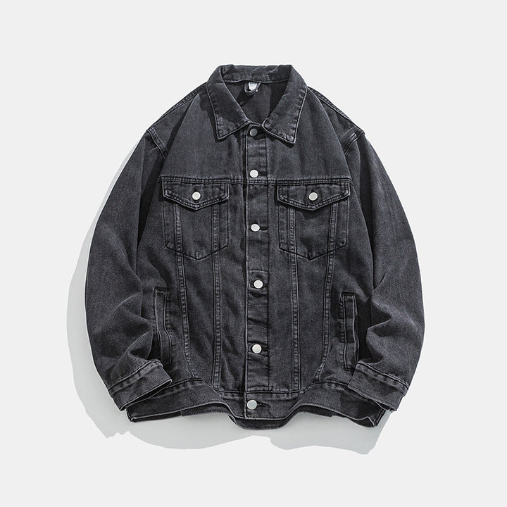 Herren klassische Denim Jacke mit schmalem Schnitt Echoarchiv