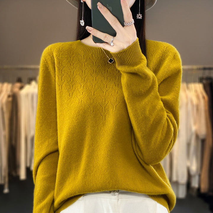 Damen Kuscheliger Midweight Rundhals-Pullover aus Angora-Blend mit feinem Flor und schmalem Bündchen Echoarchiv