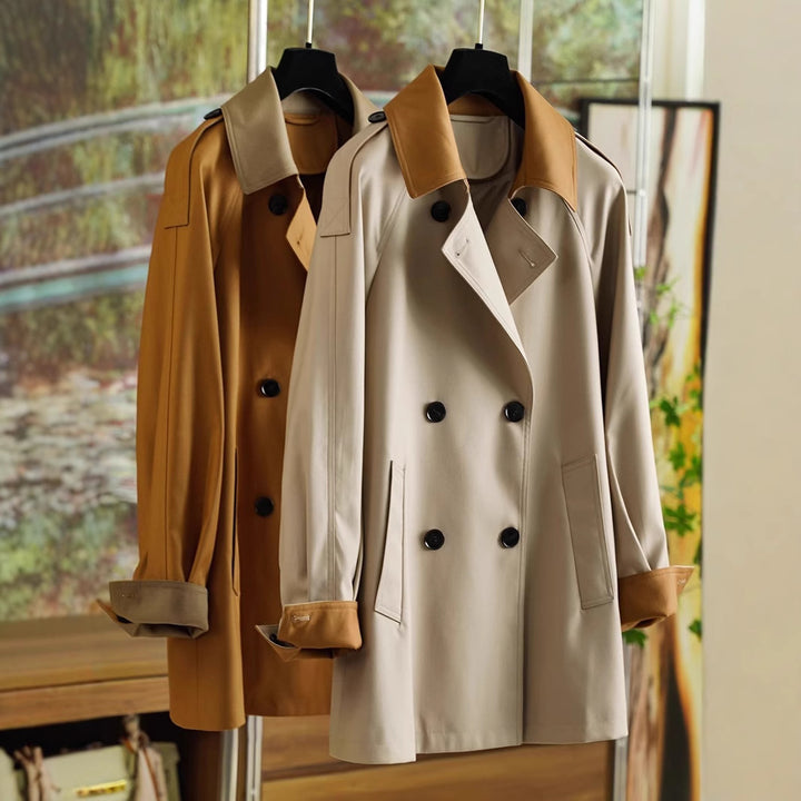 Damen Elegant geschnittene Trenchjacke mit Taillengürtel Echoarchiv