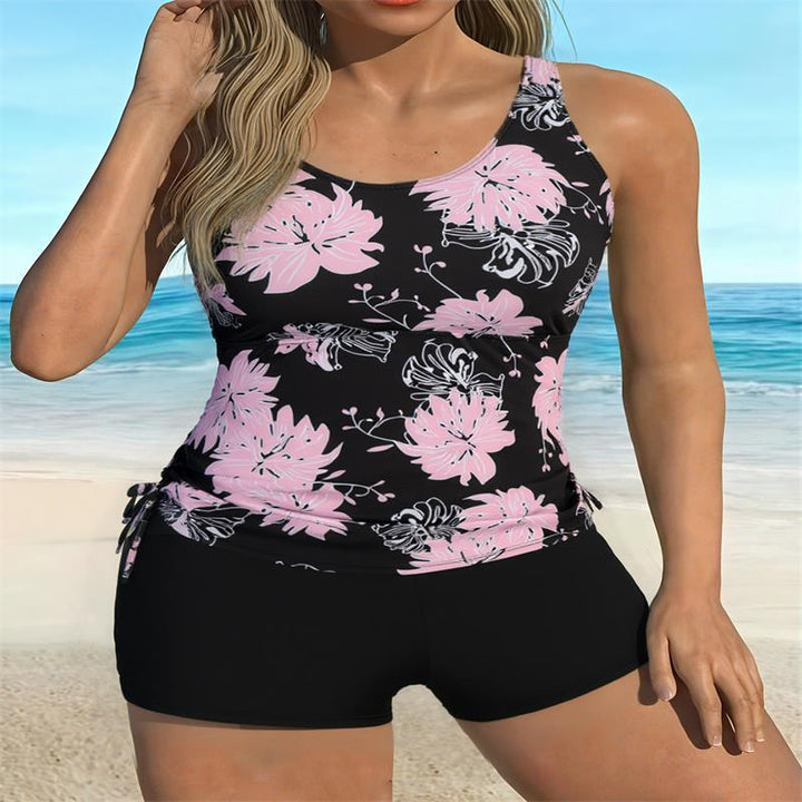 Damen Tankini-Set mit floralem Oberteil und sportlichem Höschen Echo Archiv