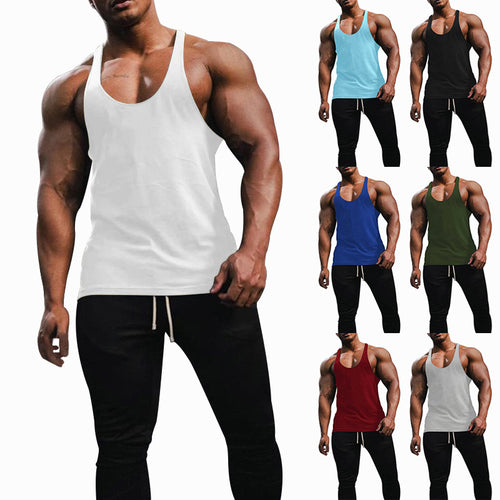 Herren nan athletisches Tanktop mit tiefem Armausschnitt und schmalen Trägern am Rücken aus Baumwollstretch Echo Archiv