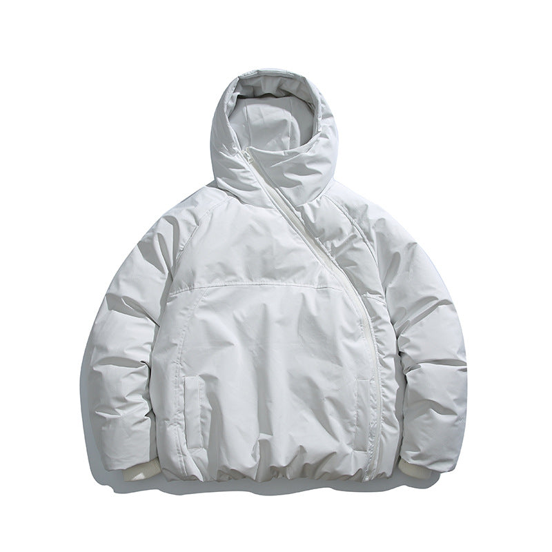 Unisex Wattierte Oversize Steppjacke mit asymmetrischem Reißverschluss Echo Archiv