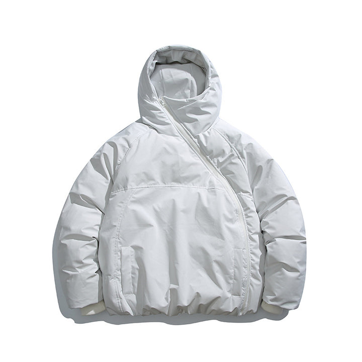 Unisex Wattierte Oversize Steppjacke mit asymmetrischem Reißverschluss Echo Archiv