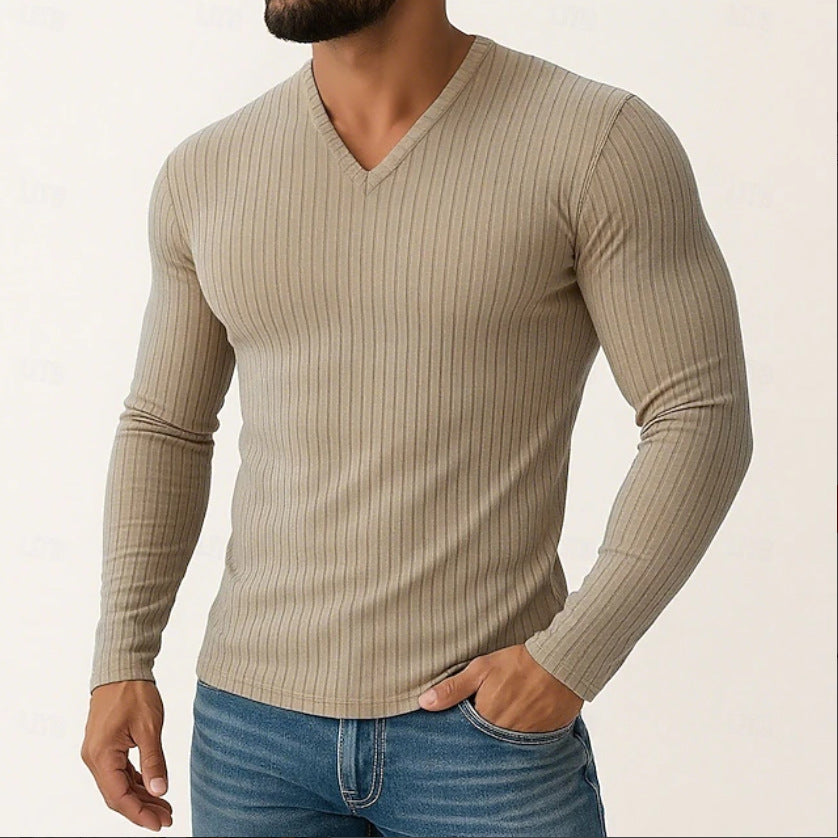 Herren Langarmshirt mit feiner Rippenstruktur Echoarchiv