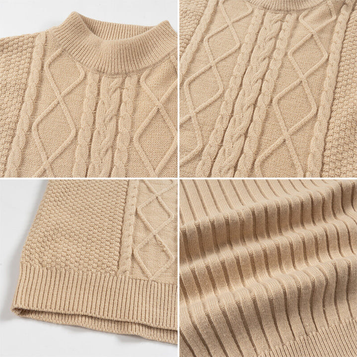 Herren Strickpullover mit strukturiertem Design und hohem Kragen Echoarchiv