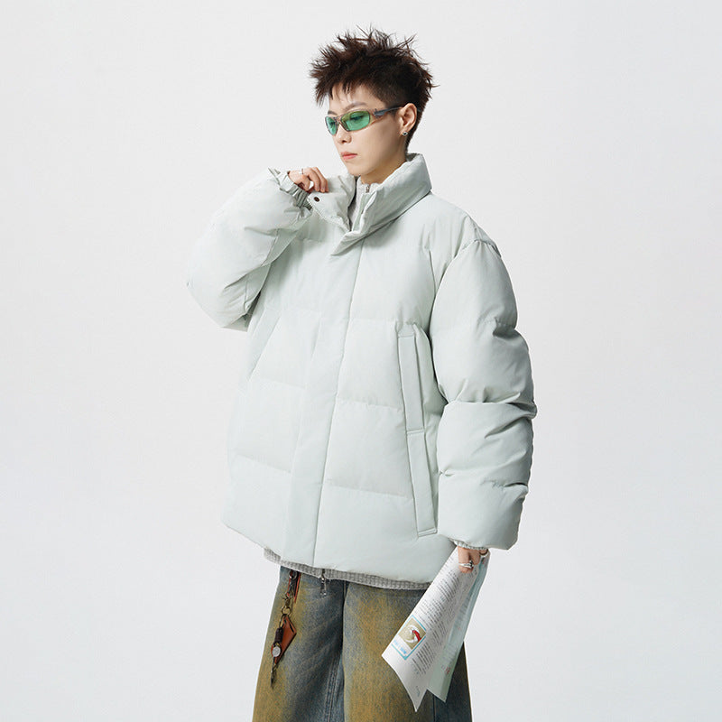 Herren Kurz geschnittene Oversize Steppjacke mit hohem Kragen Echoarchiv