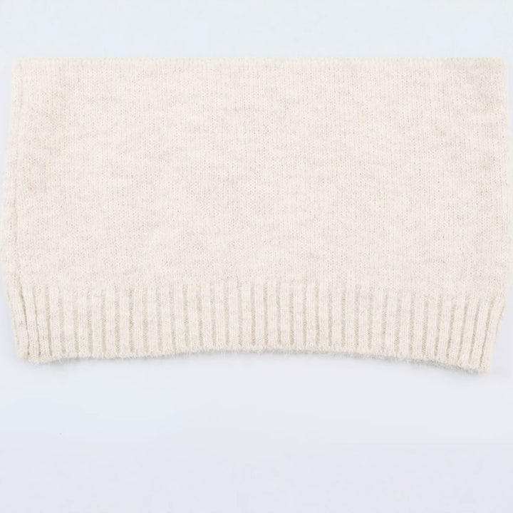 Damen Oversized Strickpullover mit hohem Rippkragen, Knopfdetail und V‑Ausschnitt Echoarchiv