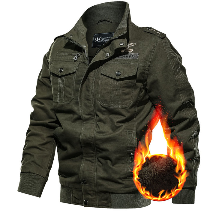 Herren Military-Canvas-Blouson mit hochwertiger Thermofütterung, Pattentaschen und Rippbündchen Echo Archiv