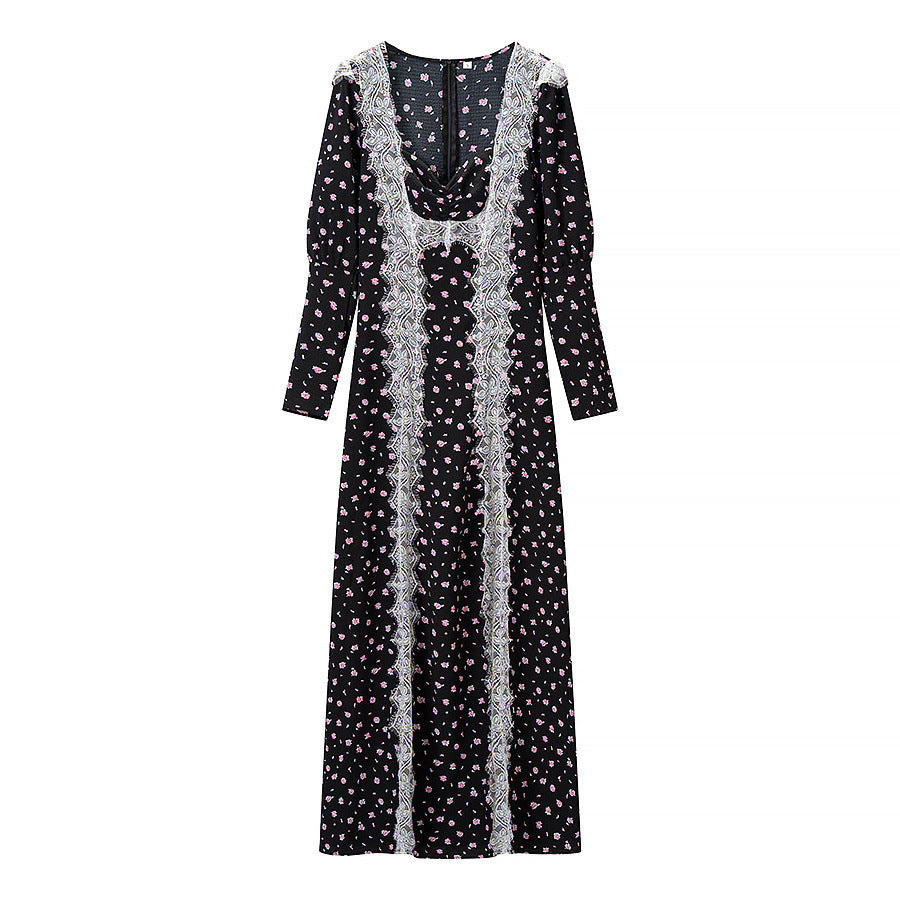 Damen Maxikleid mit elegantem Schnitt und floralem Spitzenbesatz Echo Archiv