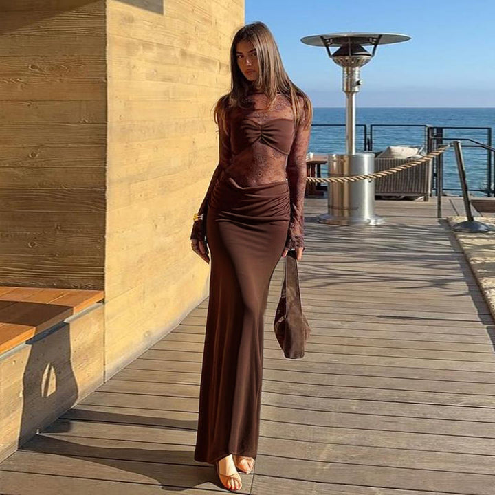 Damen Spitzenkleid mit figurbetontem Schnitt und eleganten Details Echo Archiv