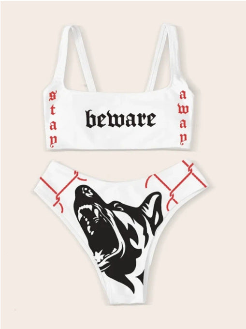 Damen Bandeau Bikini-Set mit auffälligem Grafikdruck Echo Archiv