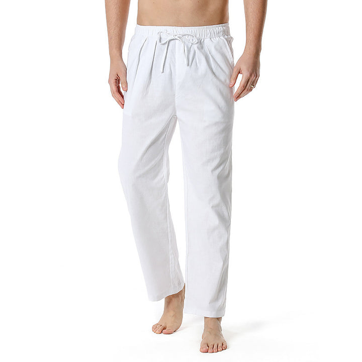 Herren luftige Sommerhose mit verstellbarem Kordelzug und seitlichen Taschen Echoarchiv