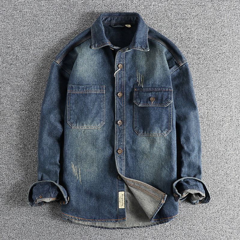 Herren Jeanshemd mit Pattentaschen und Vintage-Design Echoarchiv