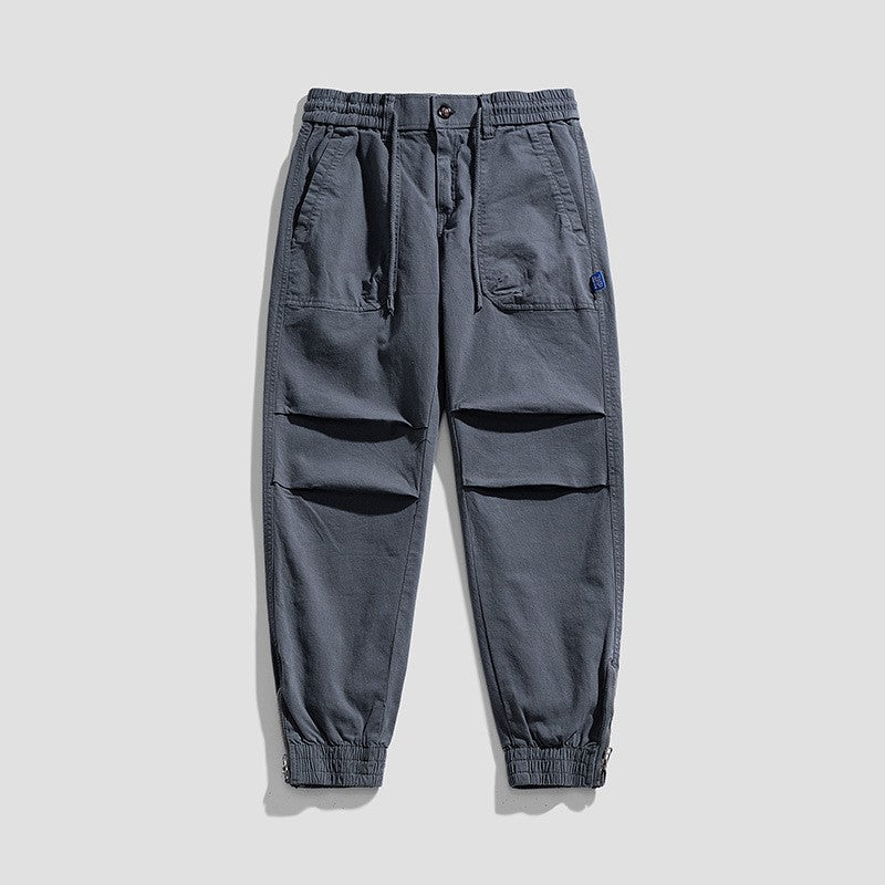Herren Relaxed-Fit Canvas-Cargo-Jogger mit elastischem Tunnelzugbund, aufgesetzten Fronttaschen und Reißverschluss-Bündchen Echo Archiv