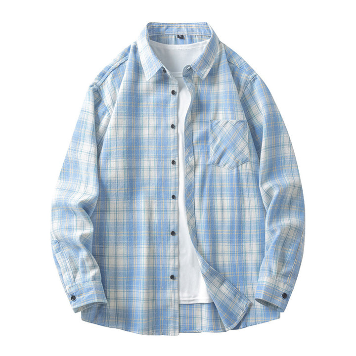 Herren Freizeitliches Karoshirt mit Taschen und Button-Down-Kragen Echoarchiv