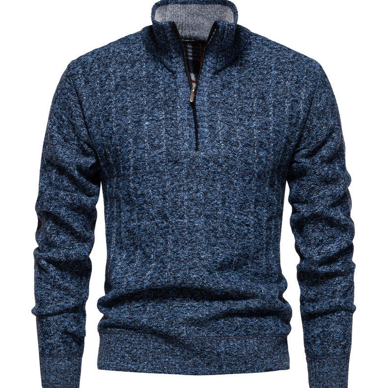 Herren Pullover mit Stehkragen und Zipper Echoarchiv