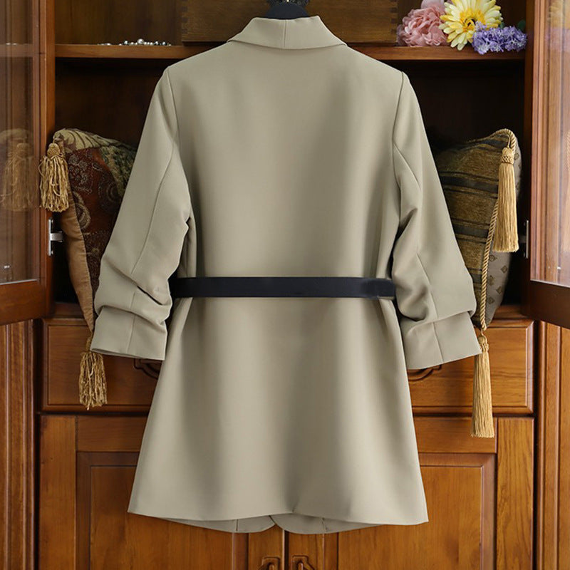 Damen Moderner Blazer mit Taillengürtel Echoarchiv