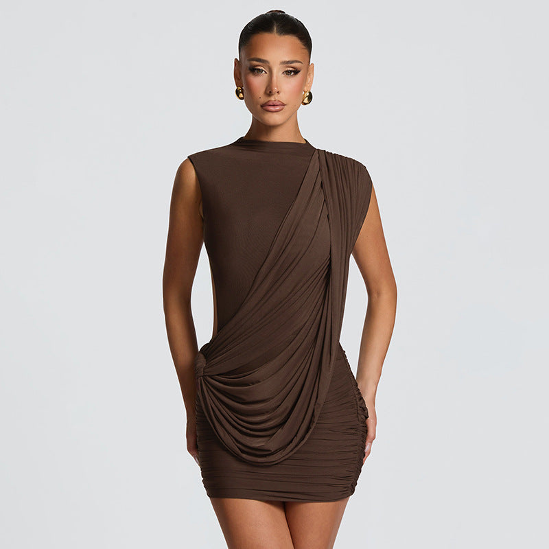 Damen figurbetontes Minikleid mit drapierter Schulterpartie und Raffungen Echo Archiv