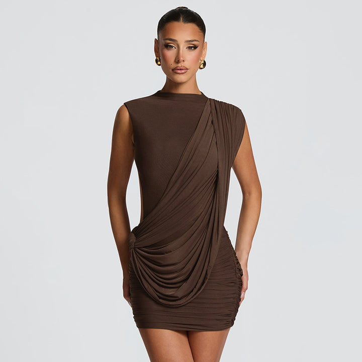 Damen figurbetontes Minikleid mit drapierter Schulterpartie und Raffungen Echo Archiv