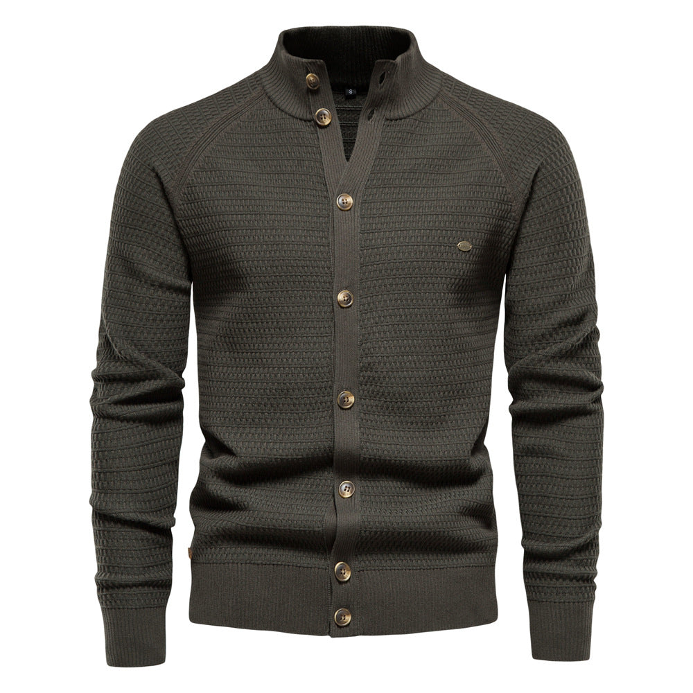 Herren Strickjacke mit strukturiertem Design und praktischen Knöpfen Echoarchiv
