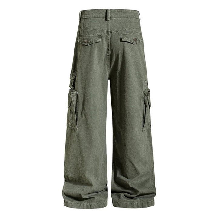 Damen weite High‑Waist Cargo‑Culottehose mit großen Klappentaschen und verstellbarem Saum Echoarchiv