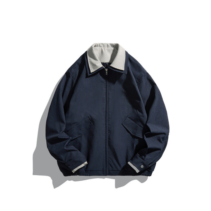 Herren Kurz geschnittene Canvas-Blousonjacke im Workwear‑Look mit kontrastierendem Hemdkragen Echo Archiv