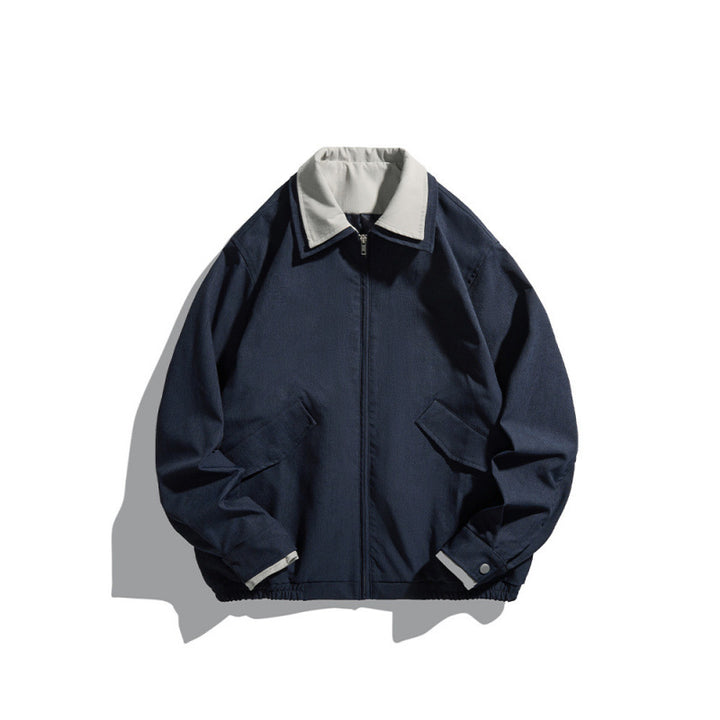 Herren Kurz geschnittene Canvas-Blousonjacke im Workwear‑Look mit kontrastierendem Hemdkragen Echo Archiv