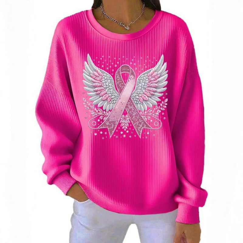 Damen Komfortabler Sweatshirt mit markantem Schriftzug Echoarchiv