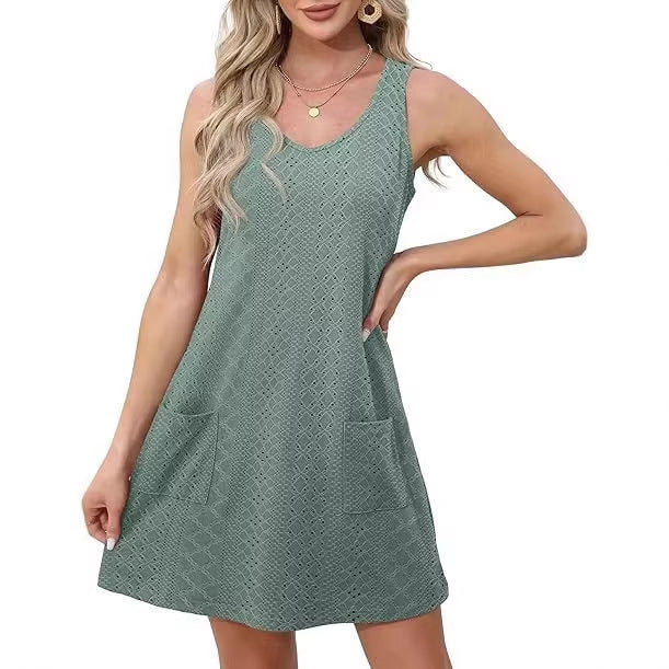 Damen Freizeitkleid mit Taschen und V-Ausschnitt Echo Archiv