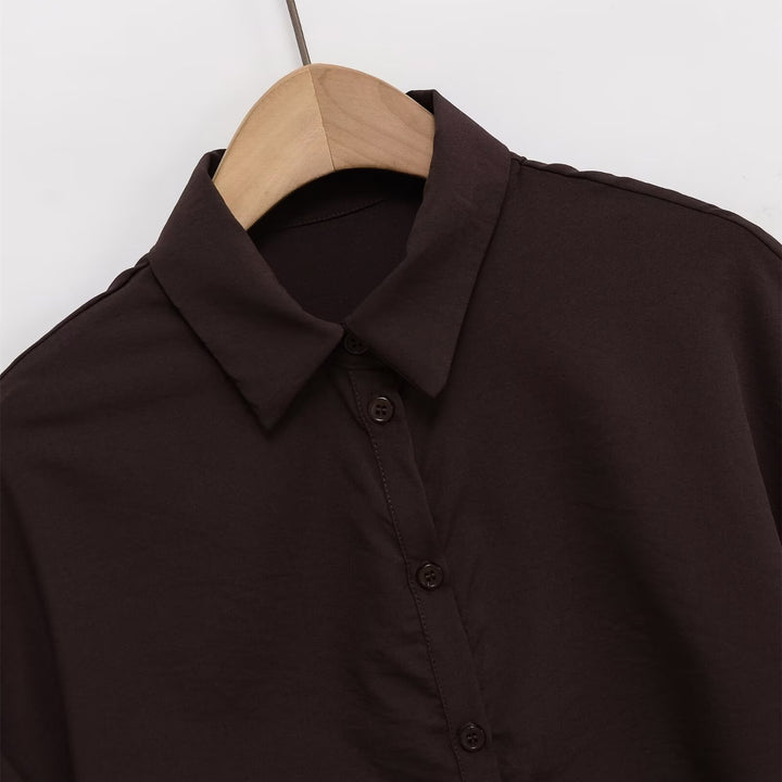 Damen Kurzarmbluse mit Knotendetail und elegantem Schnitt Echo Archiv