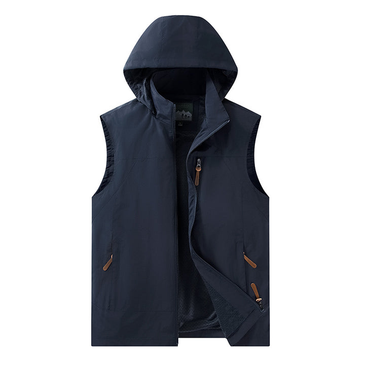 Herren Leichte outdoor‑Weste mit Kapuze, atmungsaktivem Meshfutter und wasserabweisender Shell Echo Archiv