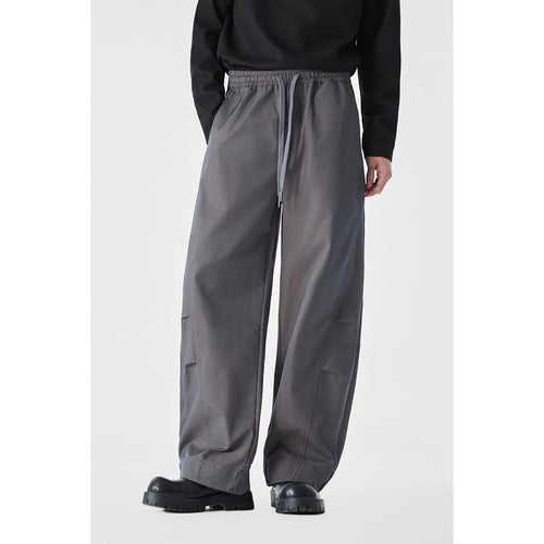 Herren Weite Cropped Cargohose mit Tunnelzug und Kniefalten Echoarchiv
