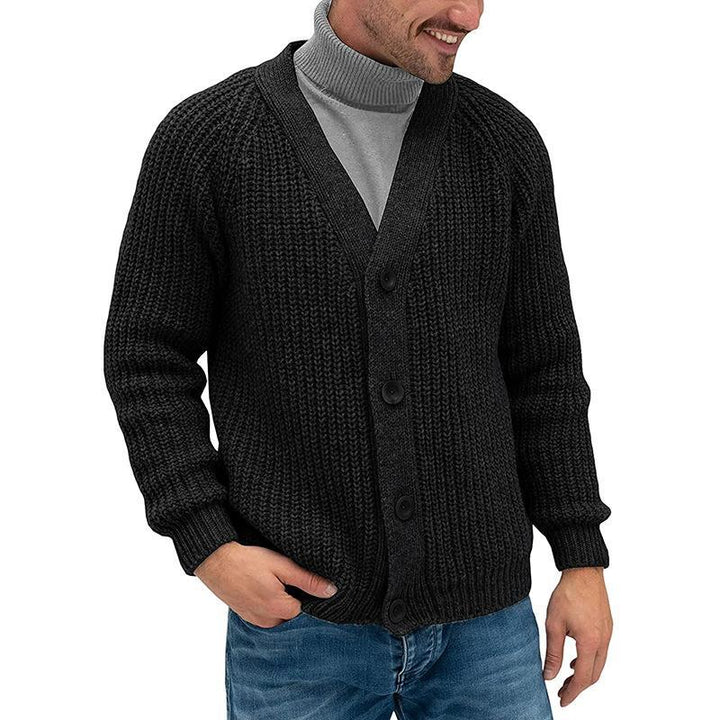 Herren Grobstrickjacke mit Knopfleiste Echoarchiv