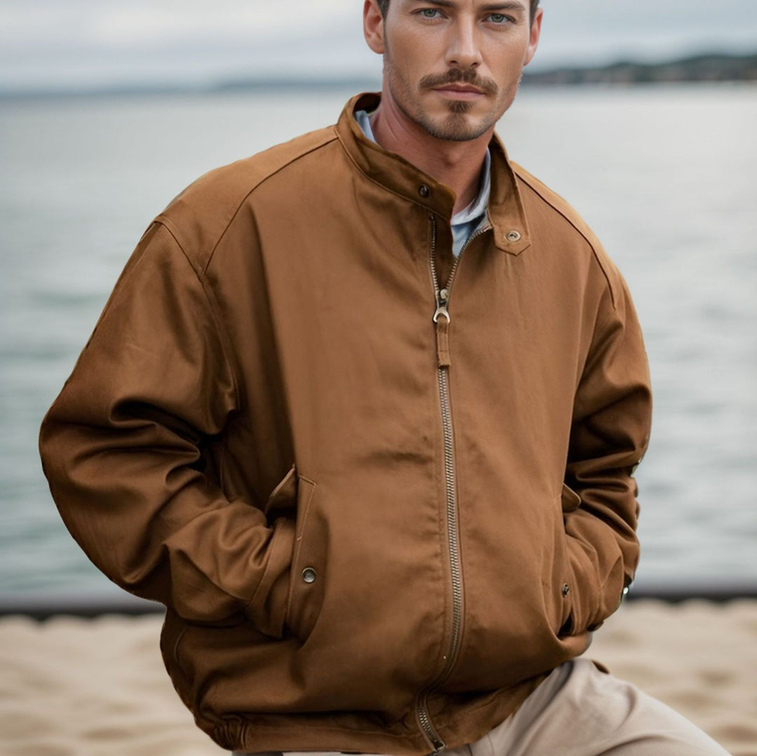 Herren funktionale Freizeitjacke im sportlichen Design mit gerundetem Kragen Echoarchiv