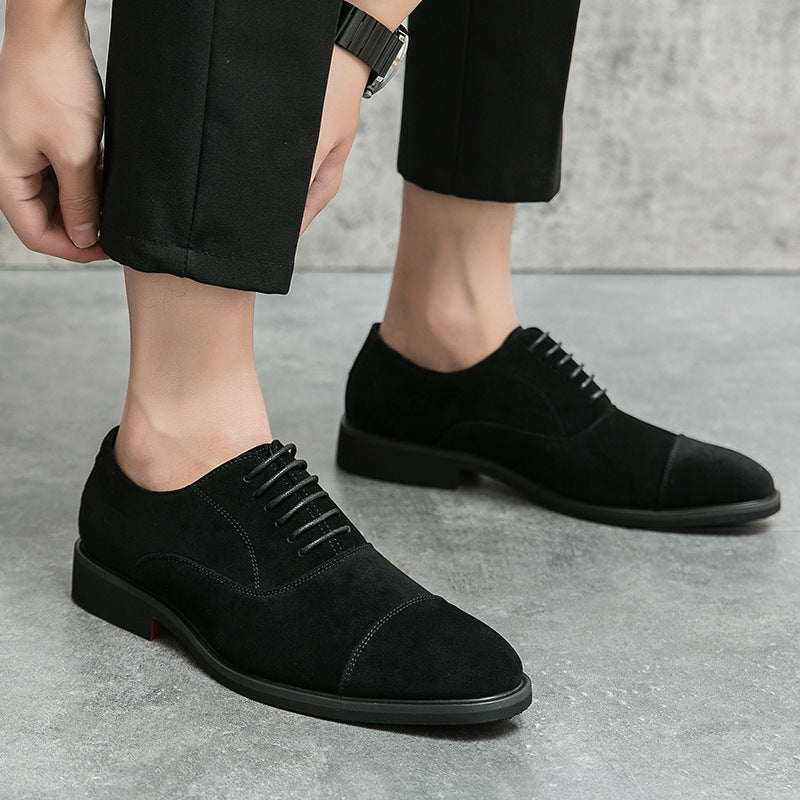 Herren elegante Veloursleder Oxford-Halbschuhe mit Kaptoefen-Detail, gepolstertem Komfortfußbett und rutschfester Gummisohle Echo Archiv
