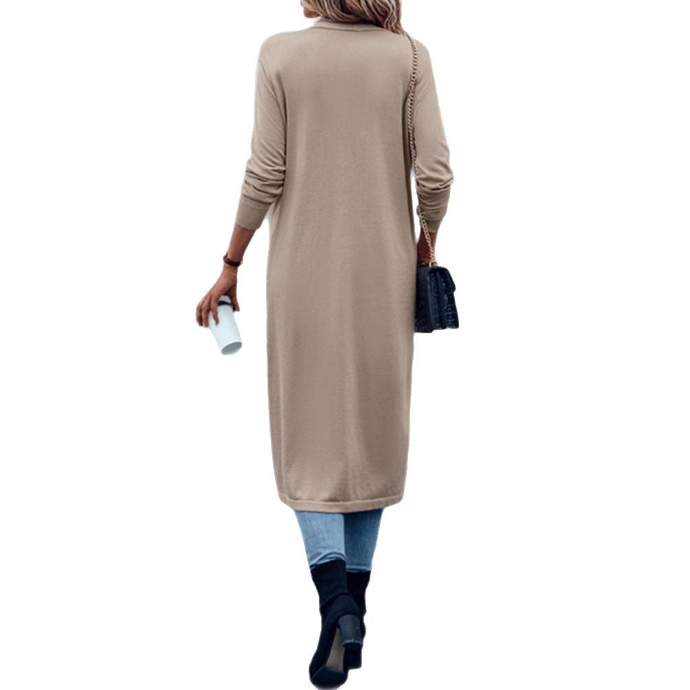 Damen nan langer Feinstrick-Cardigan im Duster-Stil mit offenem Fall und schmaler Ärmelpartie Echo Archiv
