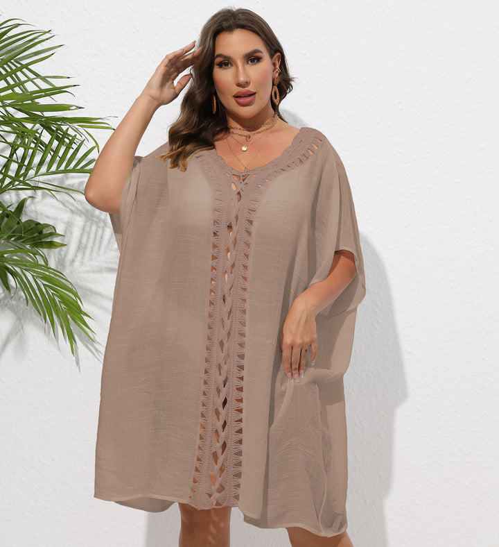 Damen Luftiger Strandkimono mit dekorativer Häkelspitze Echo Archiv