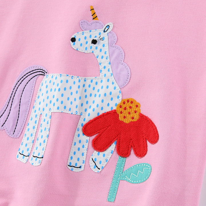 Mädchen Sweatshirt mit niedlichem Einhorn- und Blumen-Design Echo Archiv