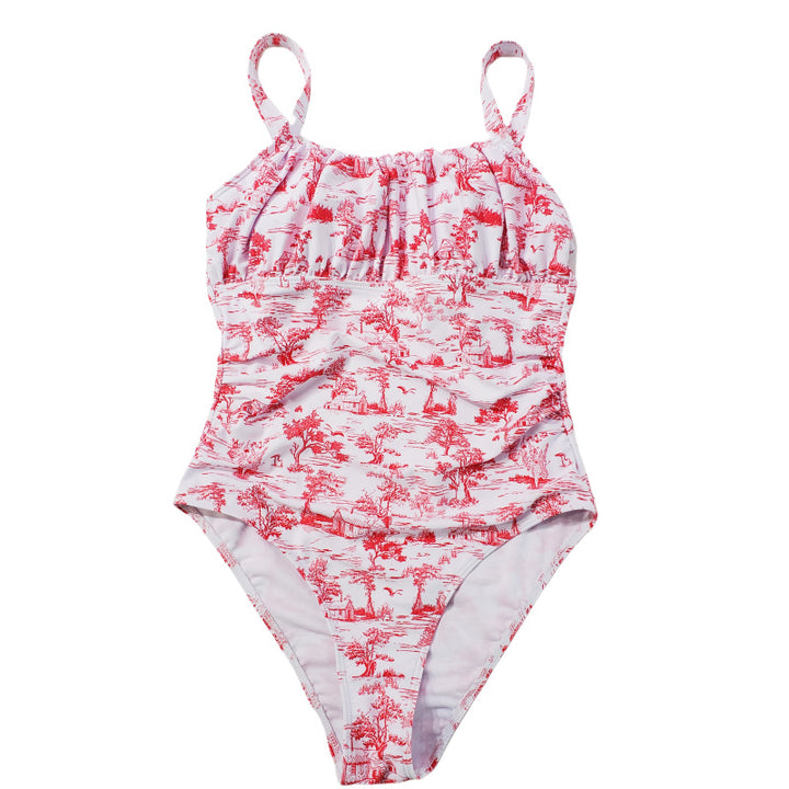 Damen einteiliger Badeanzug mit floralem Muster Echo Archiv
