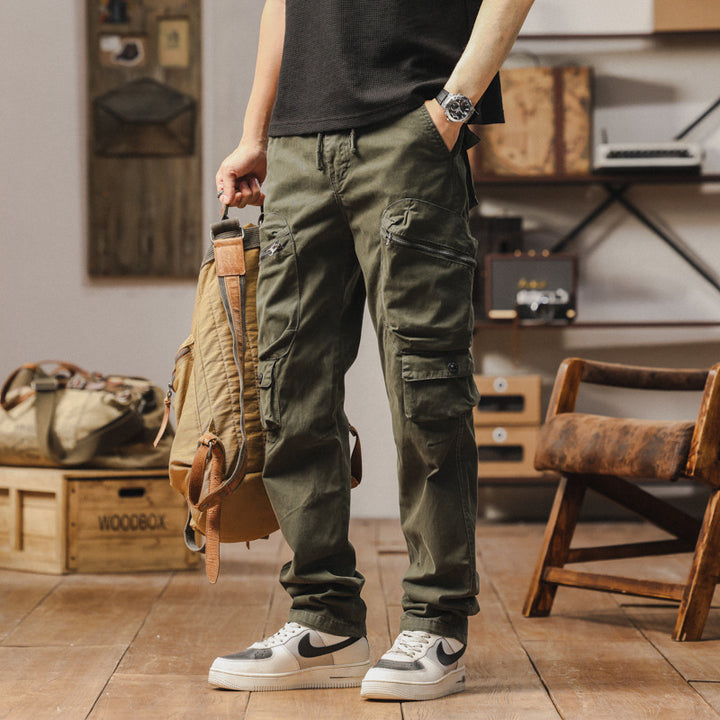 Herren robuste Cargo-Hose mit vielseitigen Taschen und verstellbarem Bund Echoarchiv
