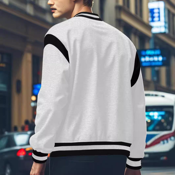 Herren stylische Collegejacke mit kontrastierenden Ärmeln und atmungsaktiven Materialien Echoarchiv