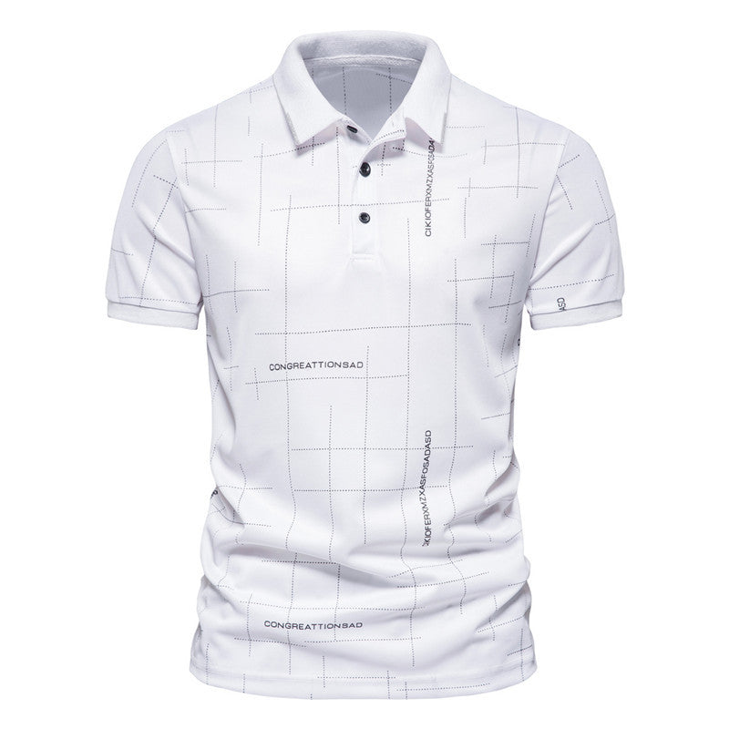 Herren Poloshirt mit modernem grafischen Druck und atmungsaktiver Funktion Echoarchiv