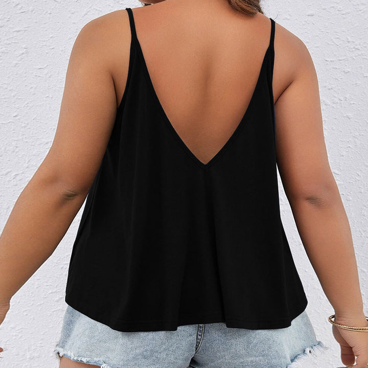 Damen V-Ausschnitt Tanktop mit Knopfdetails und schwingendem Saum Echo Archiv