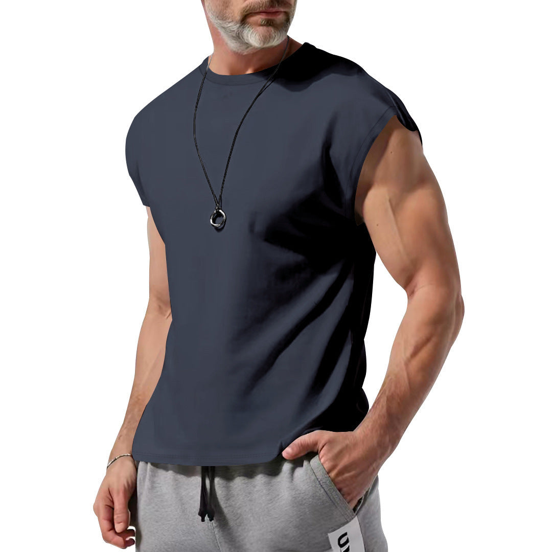 Herren schickes ärmelloses T-Shirt aus atmungsaktivem Baumwollmix Echoarchiv