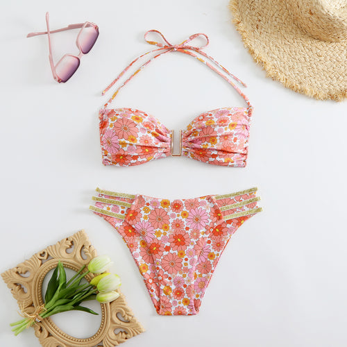 Damen Bikini-Set mit modischen Rüschen und verstellbaren Trägern Echo Archiv