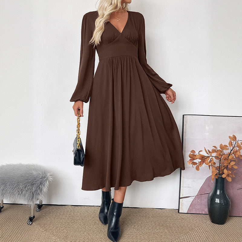 Damen Elegantes Langarm Maxikleid Echo Archiv