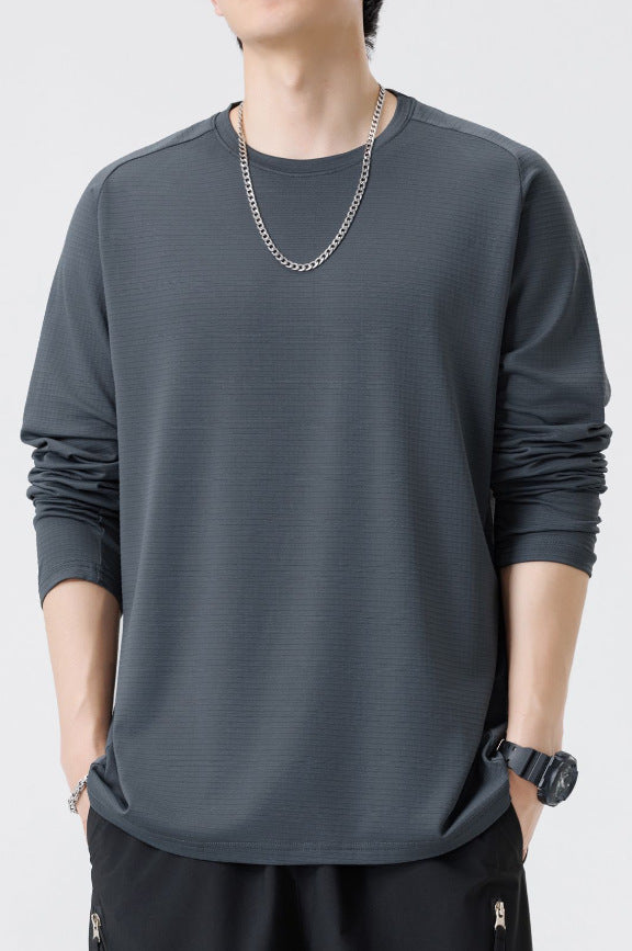 Herren atmungsaktives Langarm-T-Shirt mit modernen Strukturen Echoarchiv