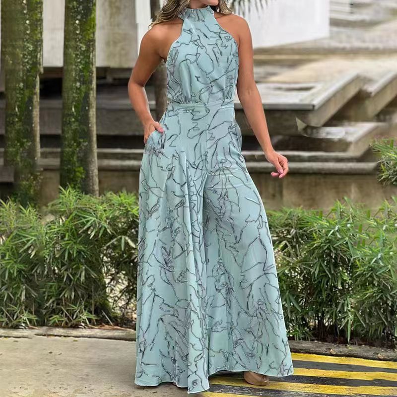 Damen Eleganter Longline Jumpsuit mit Stehkragen, Ballonärmeln und Seitentaschen Echoarchiv