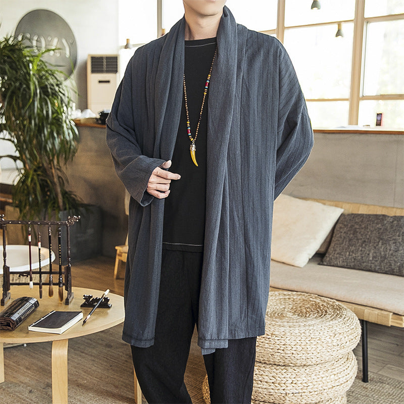 Herren lässige Kimono-Jacke mit elegantem Schnitt und weichem Gewebe Echoarchiv
