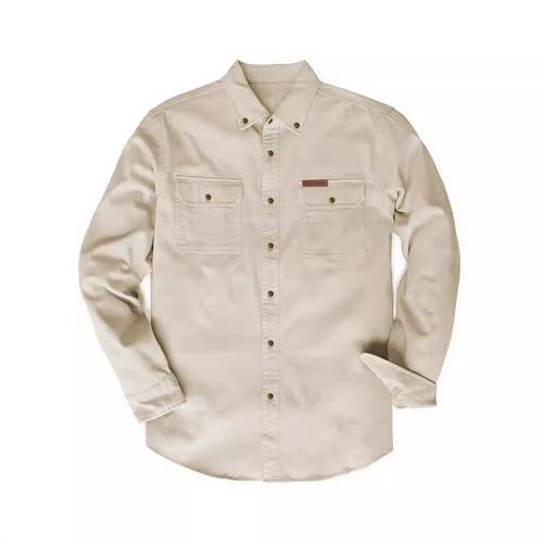 Herren Langarm-Hemd mit robusten Brusttaschen und klassischem Button-Down-Kragen Echoarchiv